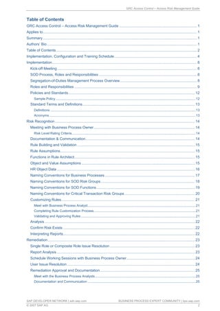 GRC access control access risk management guide | PDF