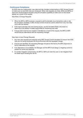GRC access control access risk management guide | PDF