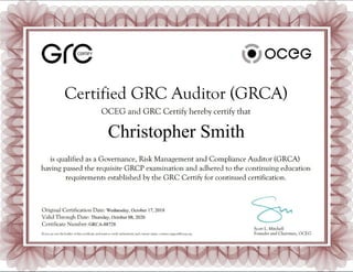 OCEG Certified GRC Auditor