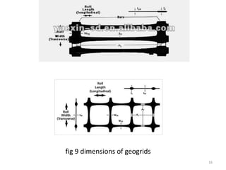 16
fig 9 dimensions of geogrids
 