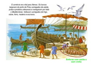 Ânforas com azeite e com vinho 