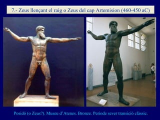 Posidó (o Zeus?). Museu d’Atenes. Bronze. Període sever transició clàssic. . 7.- Zeus llençant el raig o Zeus del cap Arte...
