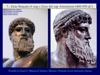 Posidó (o Zeus?). Museu d’Atenes. Bronze. Període sever transició clàssic. . 7.- Zeus llençant el raig o Zeus del cap Arte...