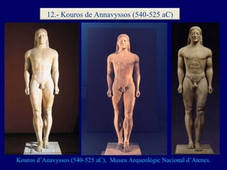 Kouros  d’Anavyssos  ( 540-525 aC ),  Museu  Arqueològic  Nacional d’Atenes. 12.- Kouros de Annavyssos (540-525 aC) 