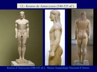 Kouros  d’Anavyssos  ( 540-525 aC ),  Museu  Arqueològic  Nacional d’Atenes. 12.- Kouros de Annavyssos (540-525 aC) 