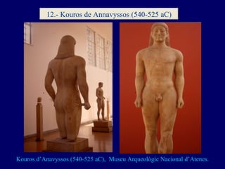 Kouros  d’Anavyssos  ( 540-525 aC ),  Museu  Arqueològic  Nacional d’Atenes. 12.- Kouros de Annavyssos (540-525 aC) 