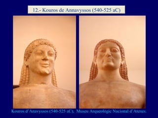 Kouros  d’Anavyssos  ( 540-525 aC ),  Museu  Arqueològic  Nacional d’Atenes. 12.- Kouros de Annavyssos (540-525 aC) 