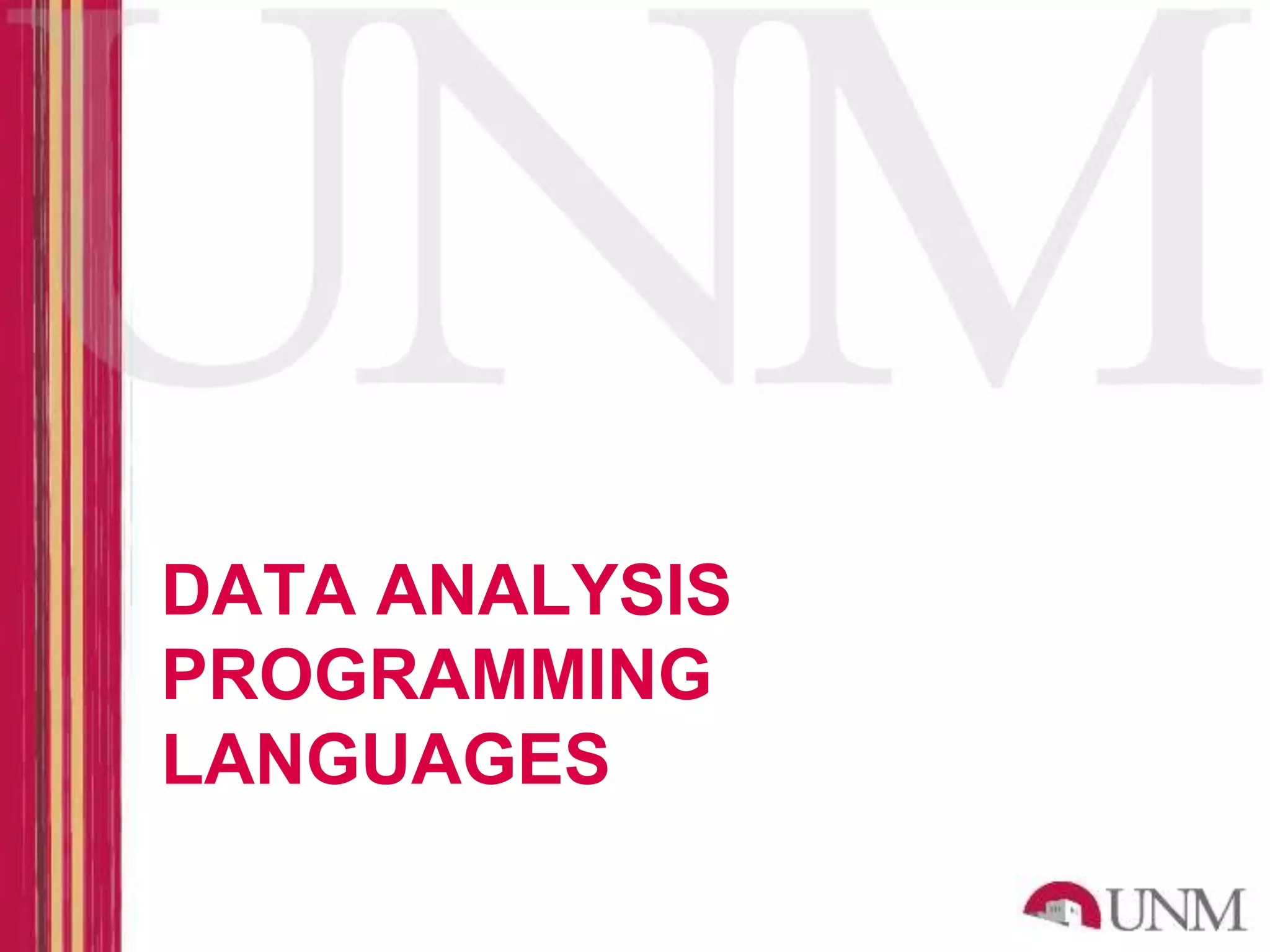 DATA ANALYSIS PROGRAMMING LANGUAGES 