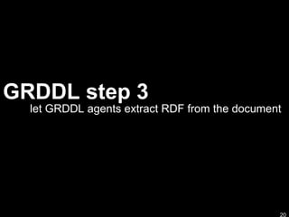 GRDDL step 3 let GRDDL agents extract RDF from the document  