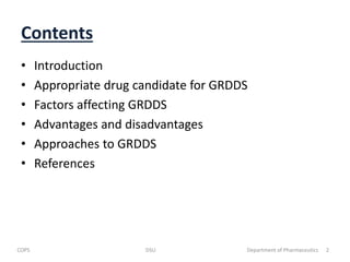Grdds Article Gastroretentive drug delivery system | PPTX
