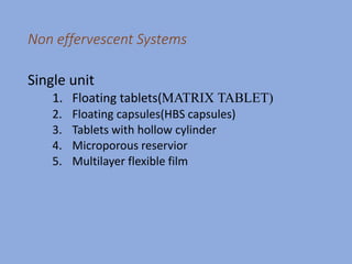 Gastro retentive drug delivery system (GRDDS) | PPTX