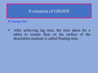 Gastro retentive drug delivery system (GRDDS) | PPTX
