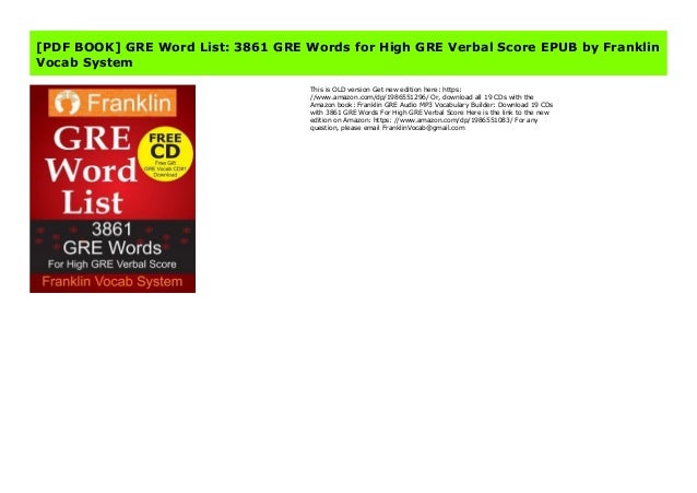 Pdf Book Gre Word List 3861 Gre Words For High Gre Verbal Score Ep