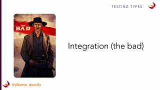 T E S T I N G T Y P E S
@alberto_deavila
Integration (the bad)
 
