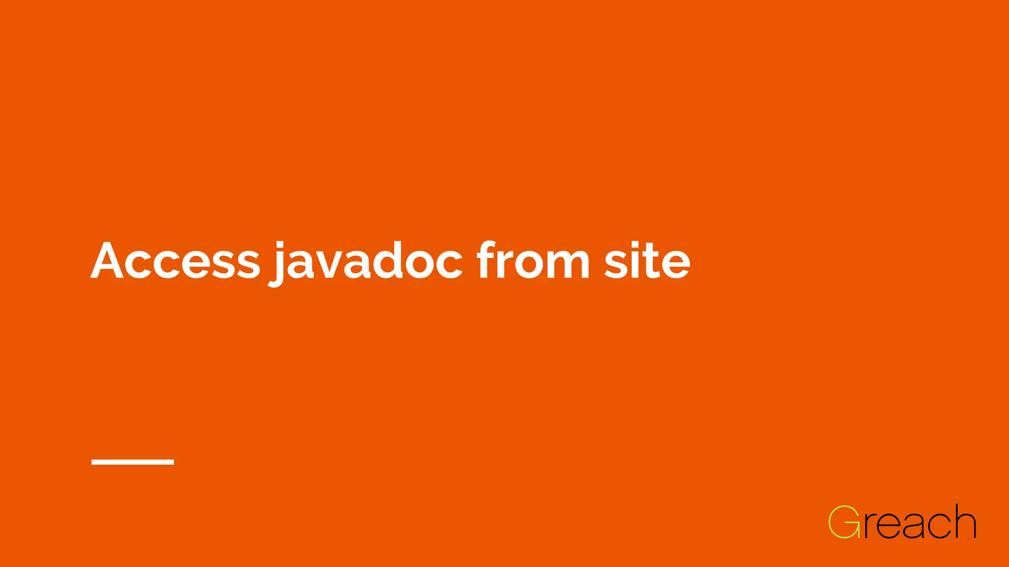 Access javadoc from site
 