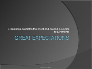 E-Business examples that meet and exceed customer requirements Meg Garven (MM1) 