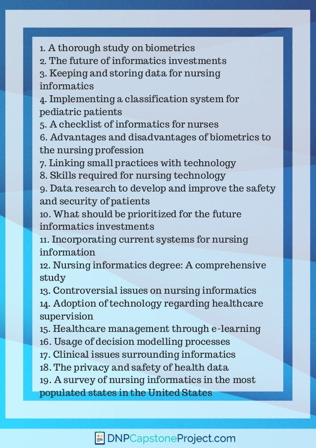 50 EyeCatchy Nursing Informatics Capstone Project Ideas 50 EyeCatchy Nursing Informatics Capstone Project Ideas