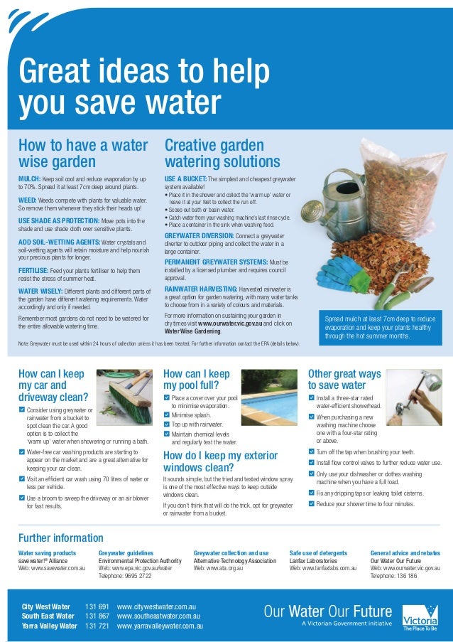 Great Ideas to Help You Save Water Victoria, Australia
