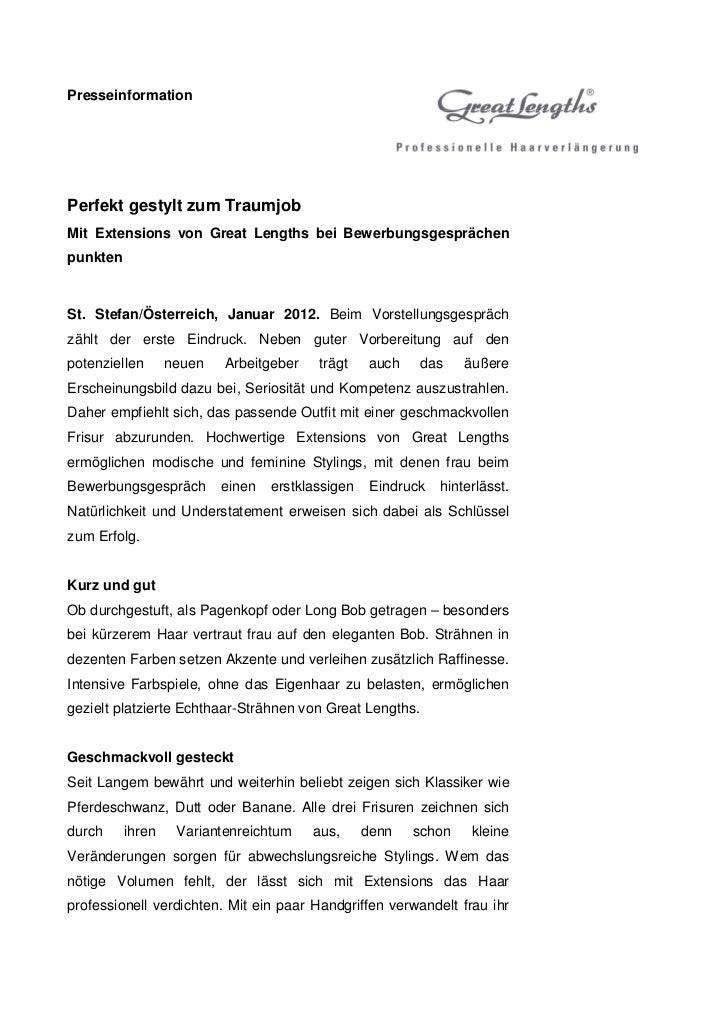 Great Lengths Perfekt Gestylt Zum Traumjob Pdf