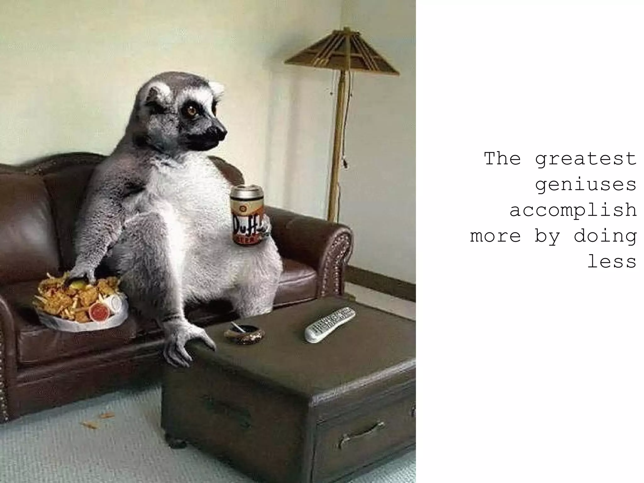 The greatest geniuses accomplish more by doing less 