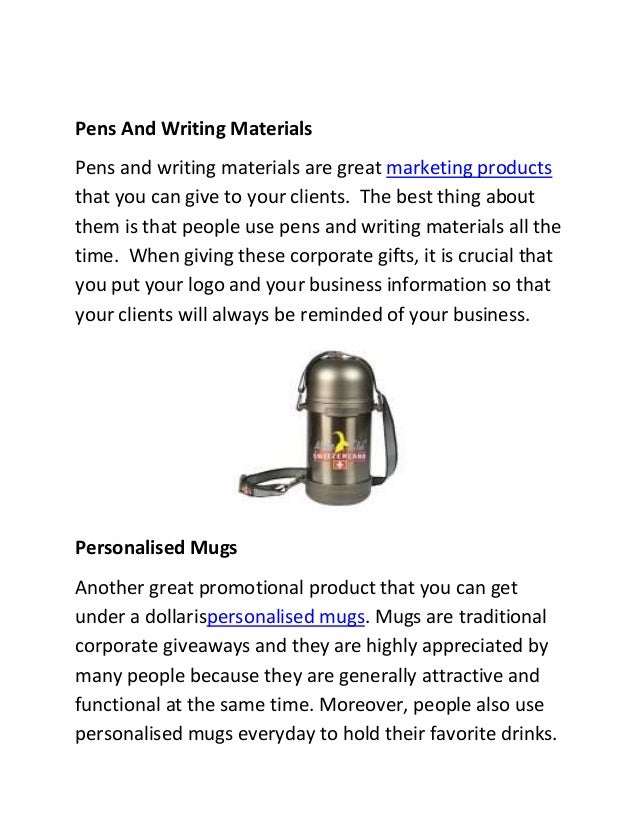 Great and inexpensive promotional products