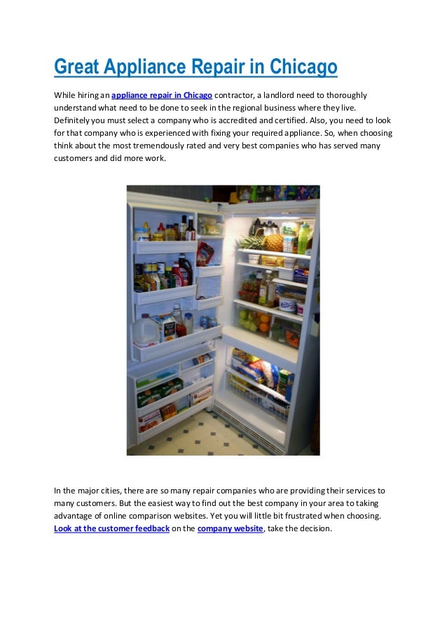 Great appliance repairin chicago