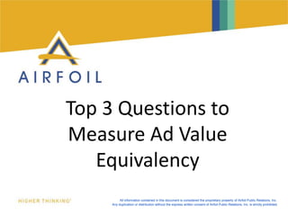 Top 3 Questions to Measure Ad Value Equivalency  