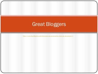 Great Bloggers
http://www.boyddigital.co.uk/discussion-on-social-media-return-on-investment-2/
 