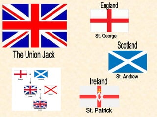 The Union Jack England St. George Scotland St. Andrew Ireland St. Patrick 