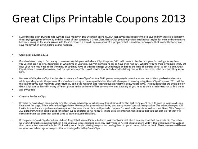 Great clips mail coupon