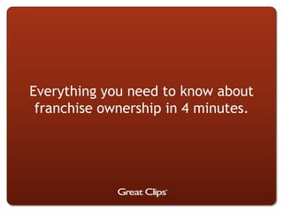 Everything you need to know about franchise ownership in 4 minutes. 