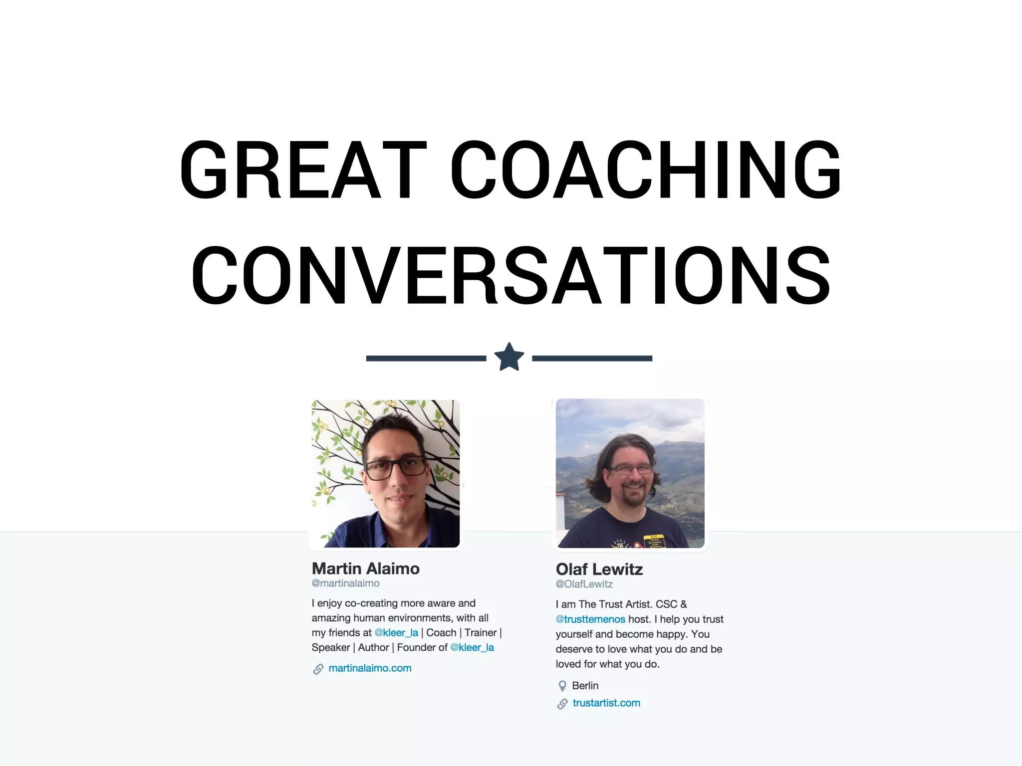 GREAT COACHING
CONVERSATIONS