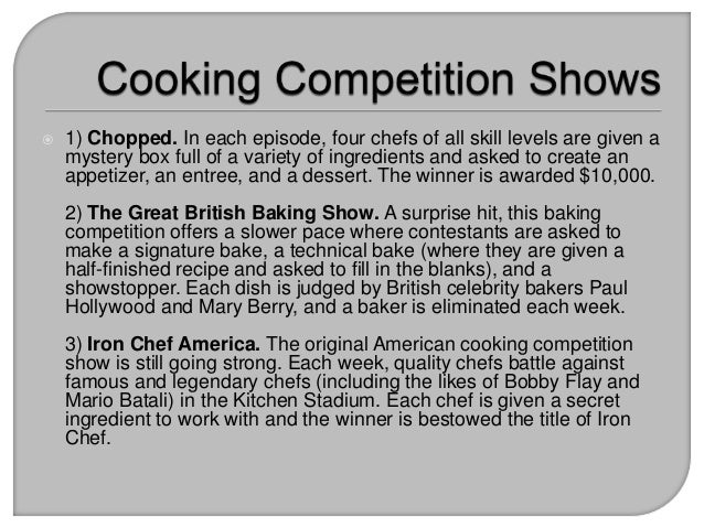 Great Cooking Competition Shows
