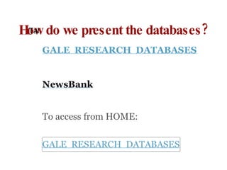 Are we teaching in-depth searching? Google - Related Search Google - Wonder Wheel Google - Timeline Google - Scholar Google - Books Richard Byrne “Beyond Google - Improve Your Search Results (Repost),  Free Technology For Teachers.  Oct. 26, 2009 http://www.freetech4teachers.com/2009/10/beyond-google-improve-your-search_26.html#at 