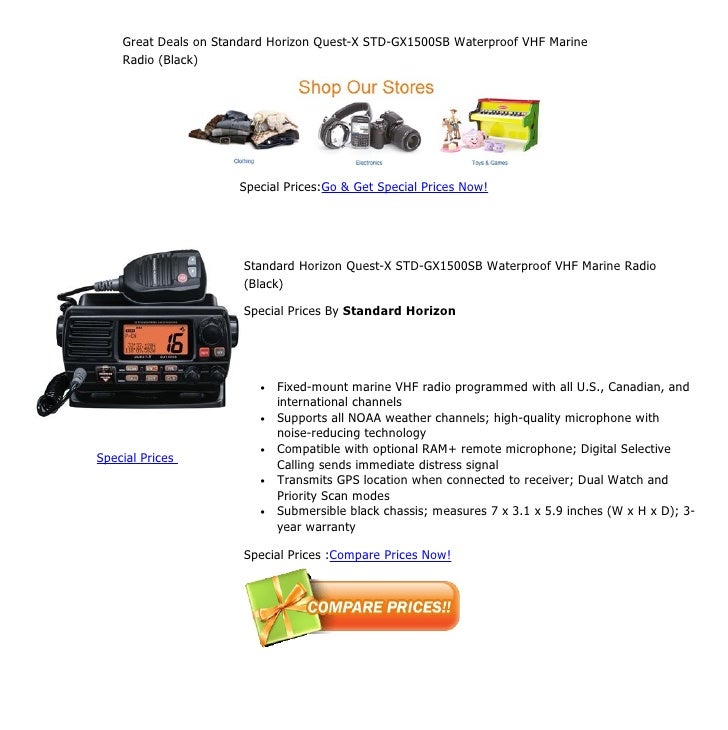 Great deals on standard horizon quest x stdgx1500 sb waterproof vhf