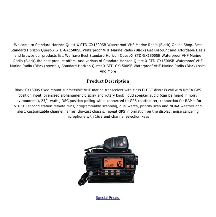 Great deals on standard horizon quest x stdgx1500 sb waterproof vhf