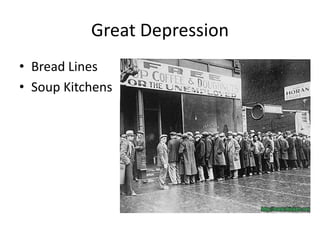 Great Depression Bread Lines  Soup Kitchens 