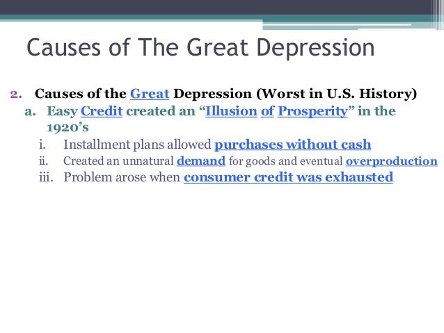 Causes of the Great Depression
Installment Plan Great Depression