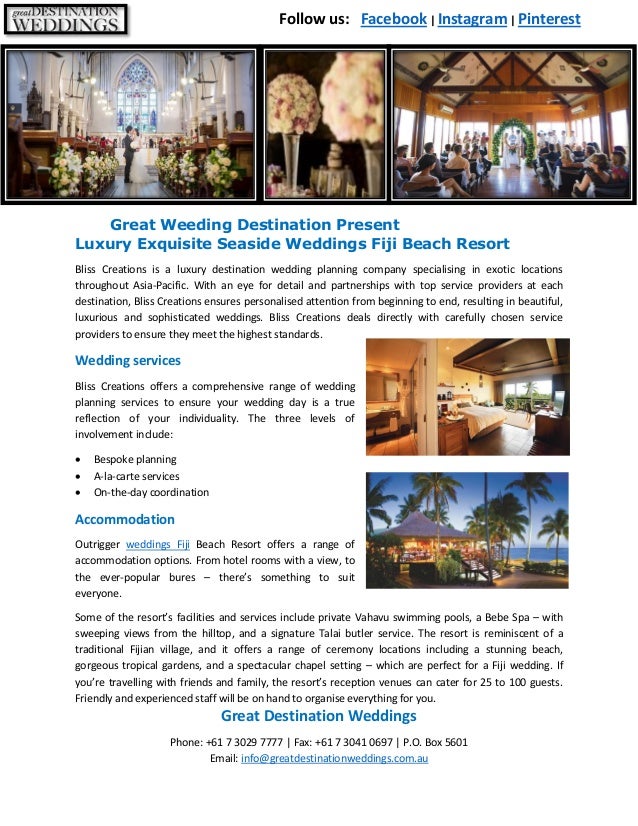 Great Weeding Destination Present Luxury Exquisite Seaside Weddings F