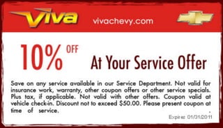 Great discount at your Service Offer – Viva Chevy TX
