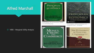 Alfred Marshall
 1890 – Marginal Utility Analysis
 