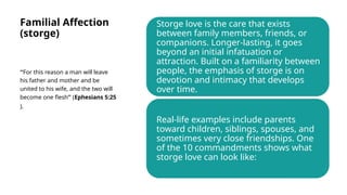 Storge Love Example Greater Love & 4 types of Love IN THE BIBLE | PPTX