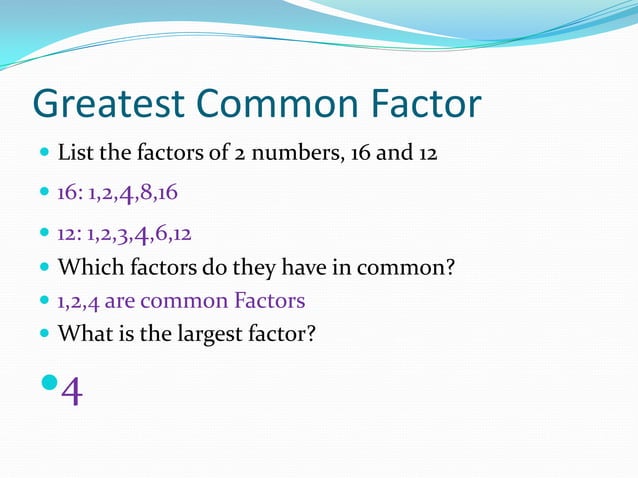 Greatest common factor and least common multiple | PPT