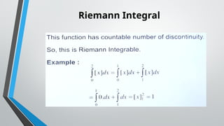Riemann Integral
 