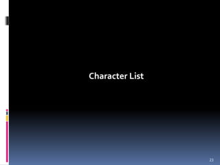 Character List
23
 