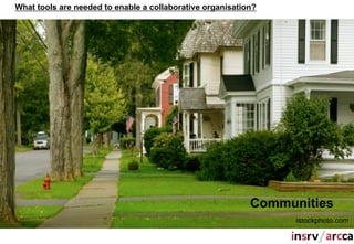 What tools are needed to enable a collaborative organisation?




                                                           Communities
                                                                 istockphoto.com
 
