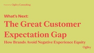 What’s Next:
The Great Customer
Expectation Gap
How Brands Avoid Negative Experience Equity
Powered by
 