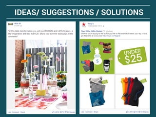 IDEAS/ SUGGESTIONS / SOLUTIONS
 