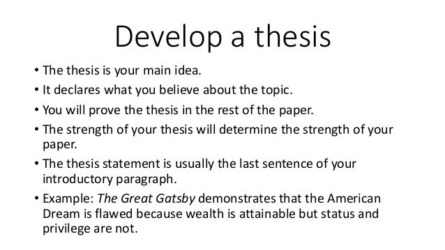 the great gatsby thesis statements