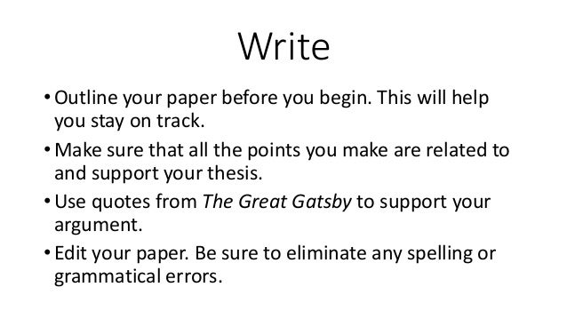 Great gatsby research paper